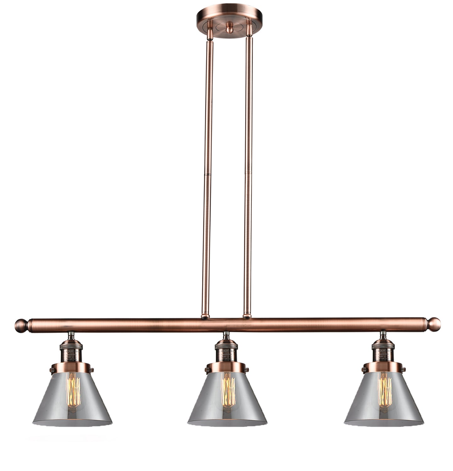 Innovations - 213-AC-G43 - Three Light Island Pendant - Franklin Restoration - Antique Copper