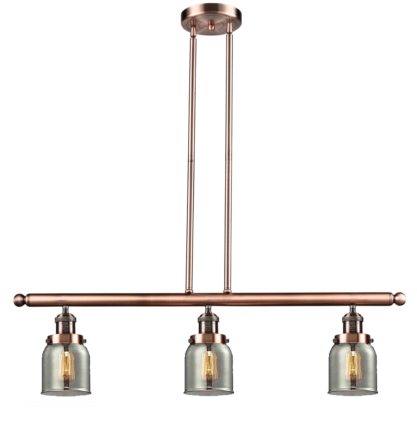 Innovations - 213-AC-G53 - Three Light Island Pendant - Franklin Restoration - Antique Copper