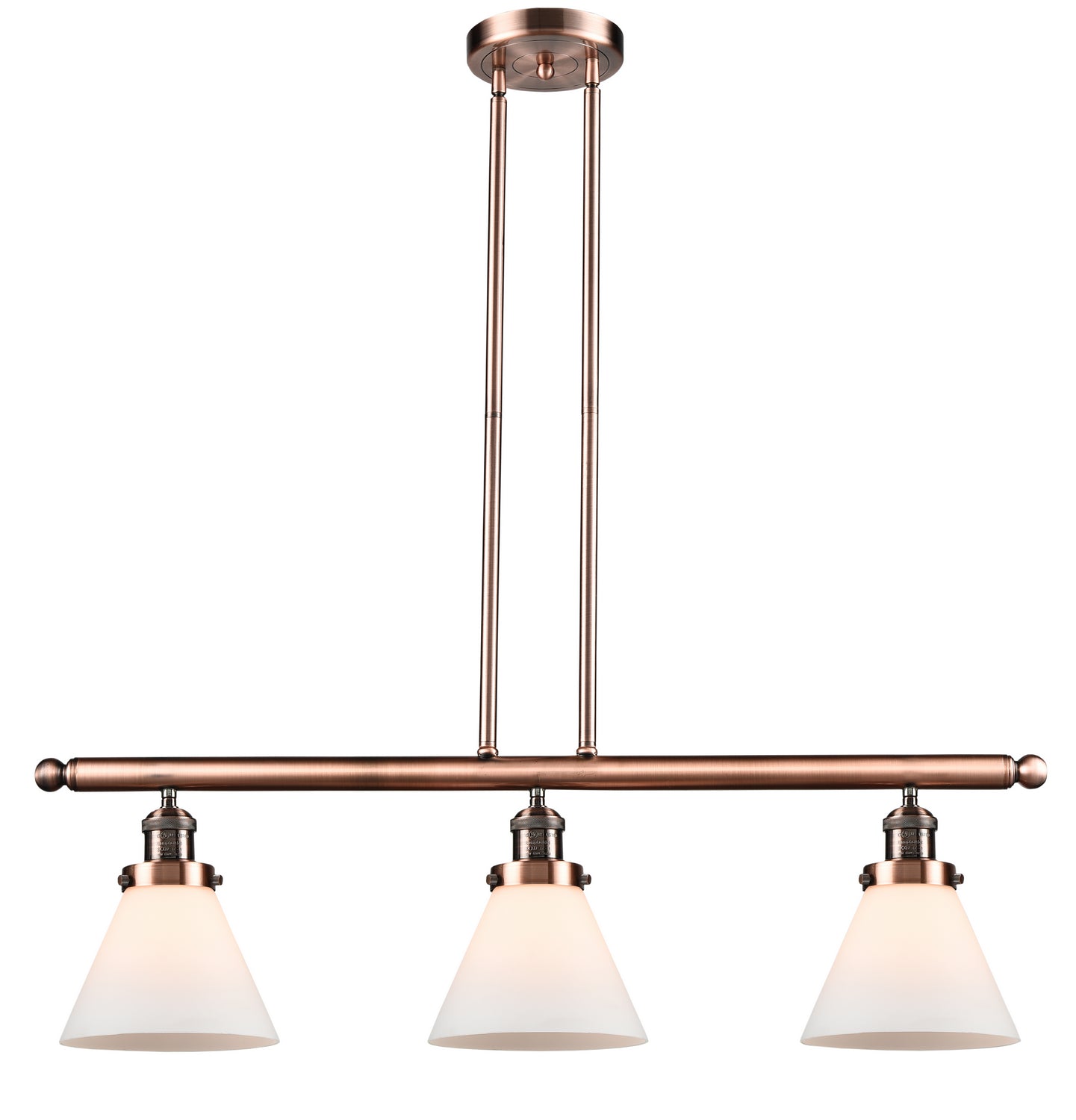 Innovations - 213-AC-G61 - Three Light Island Pendant - Franklin Restoration - Antique Copper
