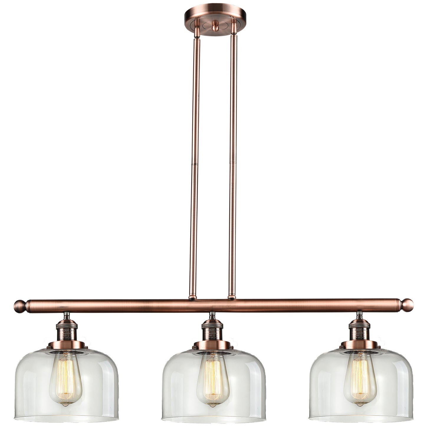 Innovations - 213-AC-G72 - Three Light Island Pendant - Franklin Restoration - Antique Copper