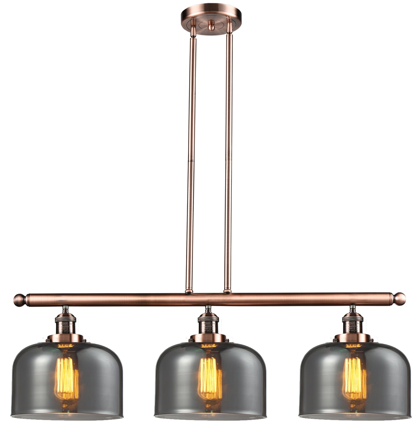Innovations - 213-AC-G73 - Three Light Island Pendant - Franklin Restoration - Antique Copper