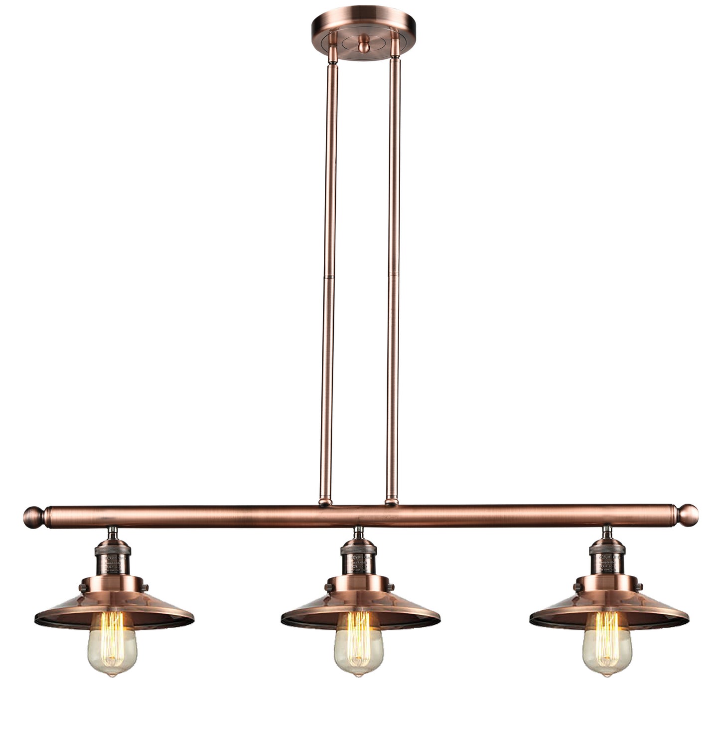 Innovations - 213-AC-M3 - Three Light Island Pendant - Franklin Restoration - Antique Copper