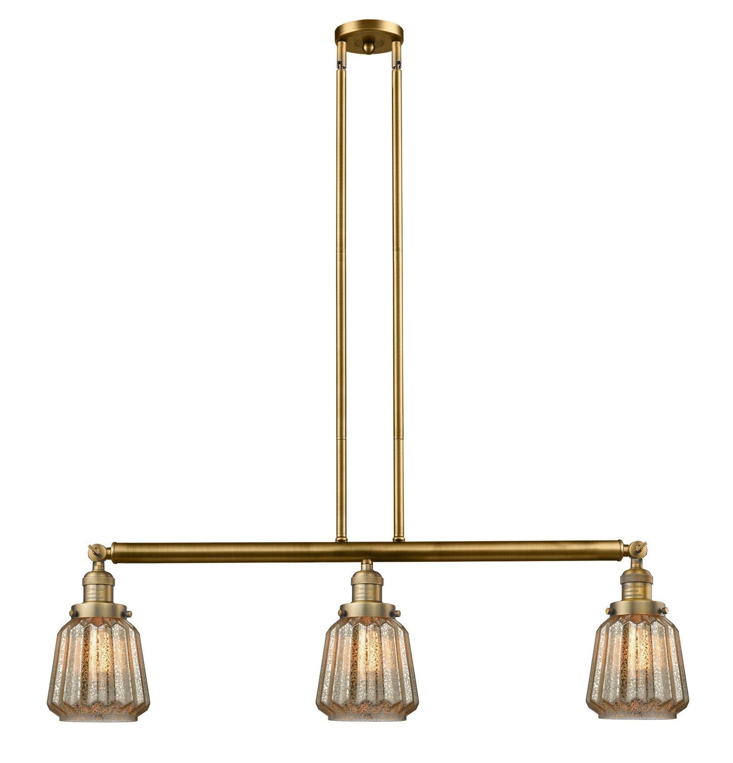 Innovations - 213-BB-G146 - Three Light Island Pendant - Franklin Restoration - Brushed Brass