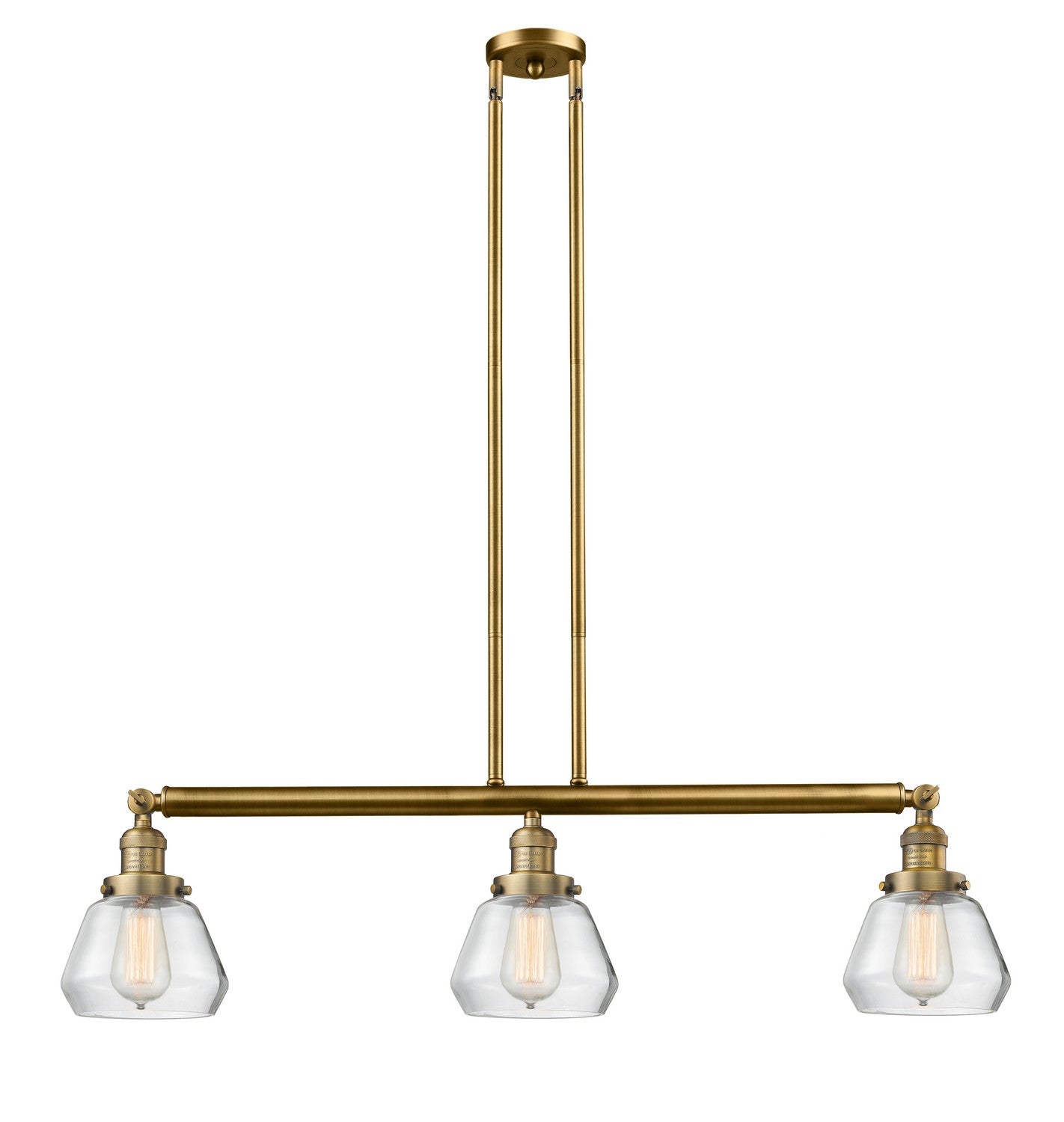 Innovations - 213-BB-G172 - Three Light Island Pendant - Franklin Restoration - Brushed Brass
