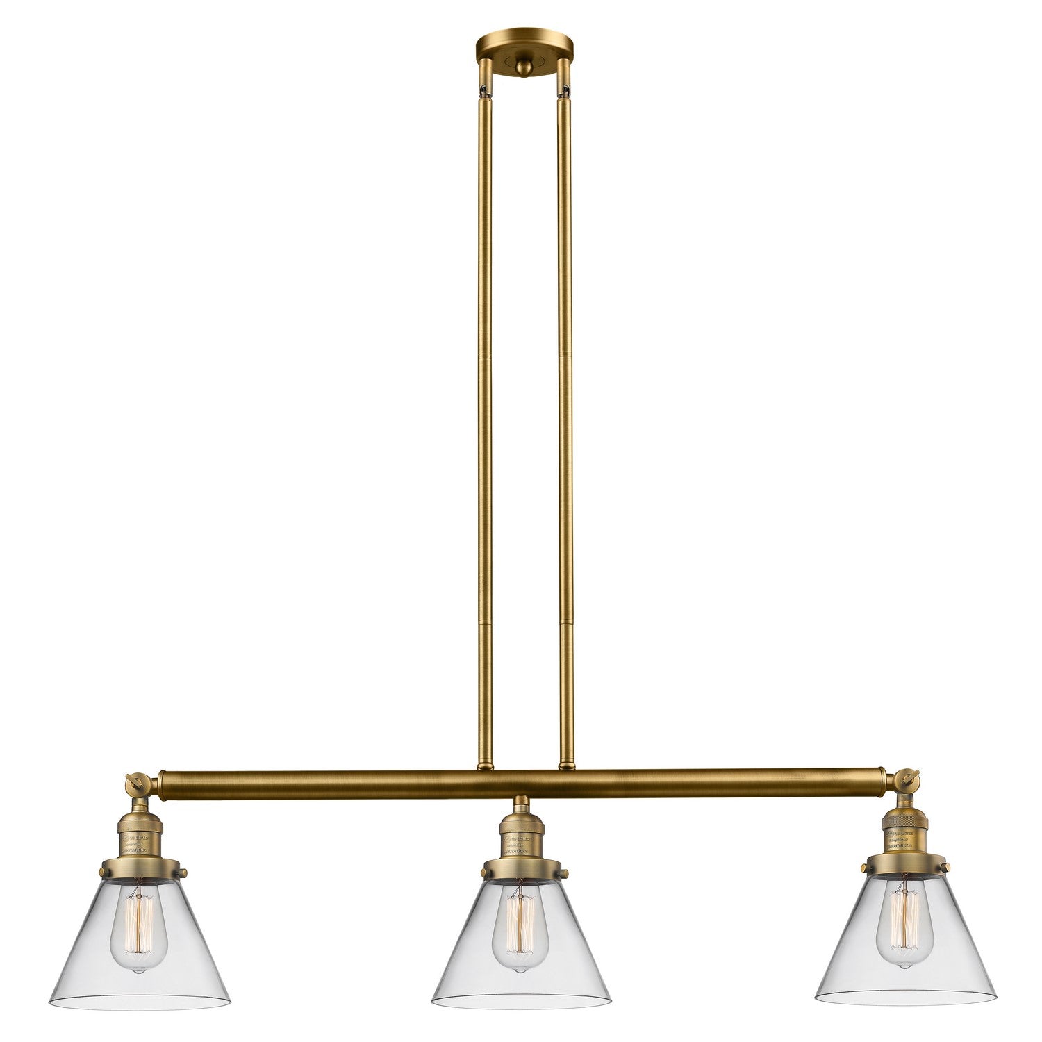 Innovations - 213-BB-G42 - Three Light Island Pendant - Franklin Restoration - Brushed Brass