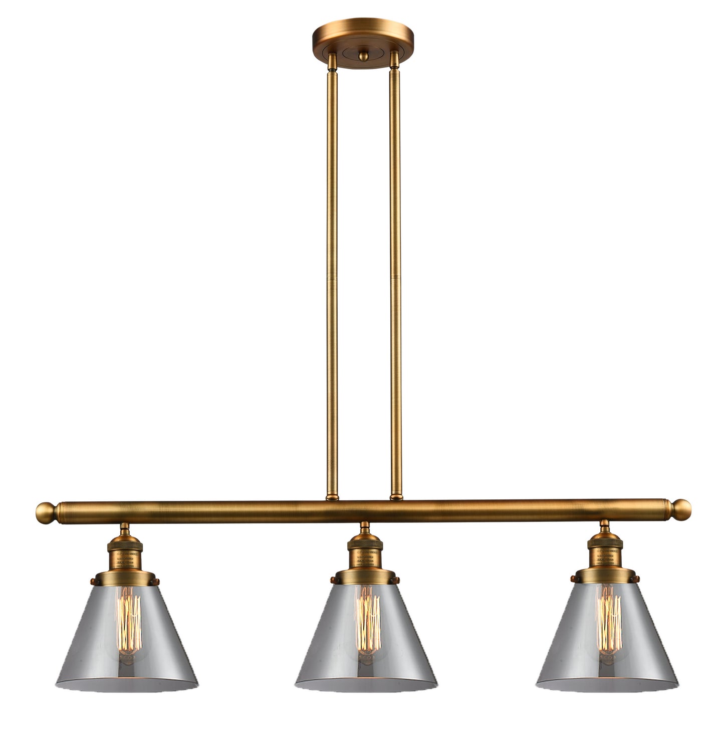 Innovations - 213-BB-G43 - Three Light Island Pendant - Franklin Restoration - Brushed Brass