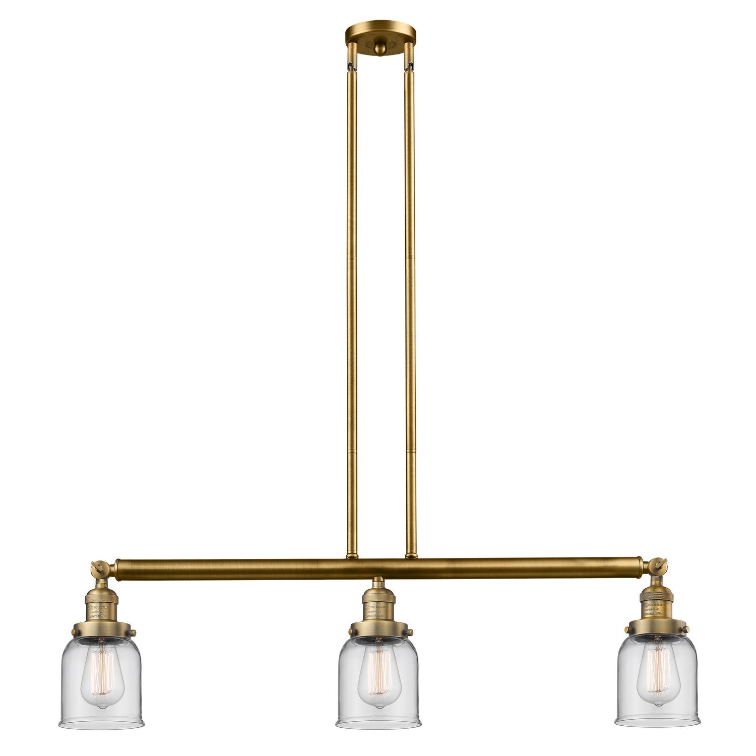 Innovations - 213-BB-G52 - Three Light Island Pendant - Franklin Restoration - Brushed Brass