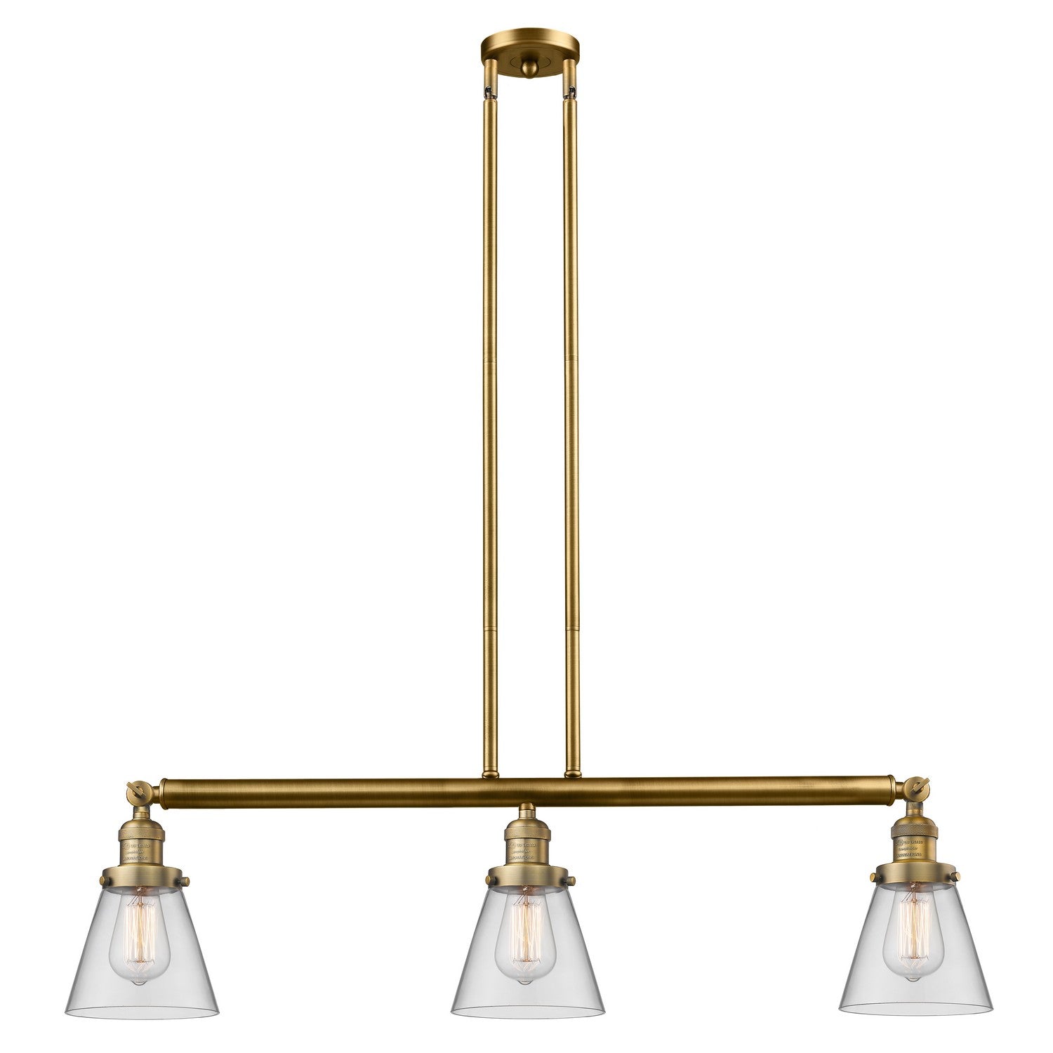 Innovations - 213-BB-G62 - Three Light Island Pendant - Franklin Restoration - Brushed Brass