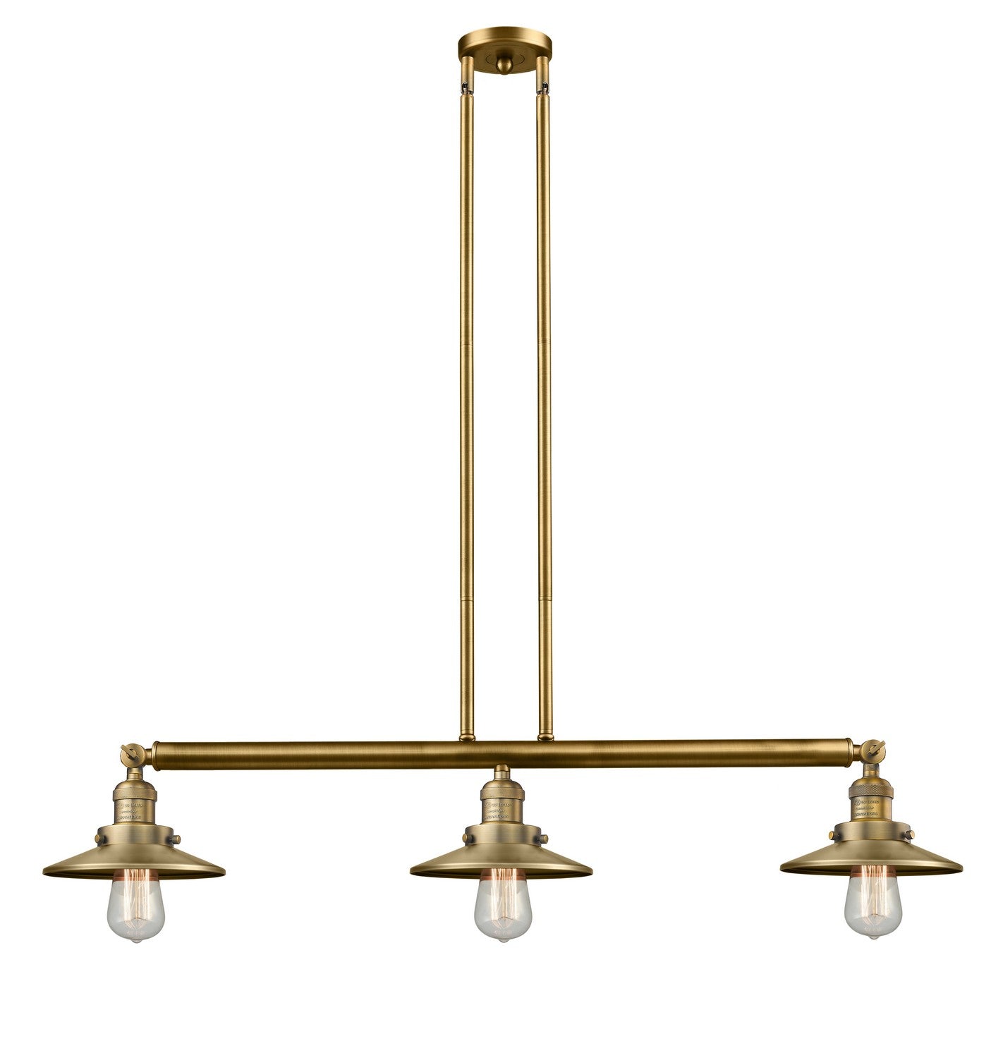 Innovations - 213-BB-M4 - Three Light Island Pendant - Franklin Restoration - Brushed Brass