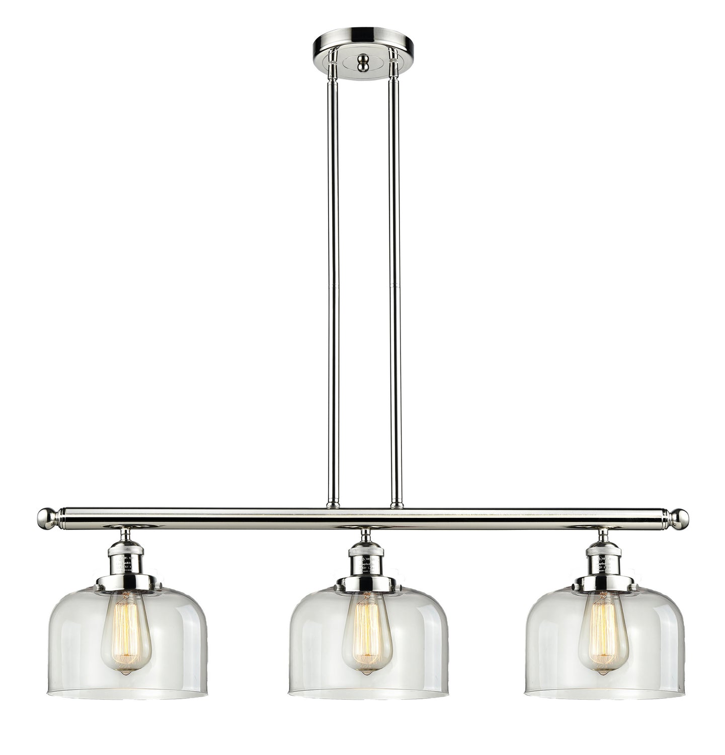 Innovations - 213-PN-G72 - Three Light Island Pendant - Franklin Restoration - Polished Nickel