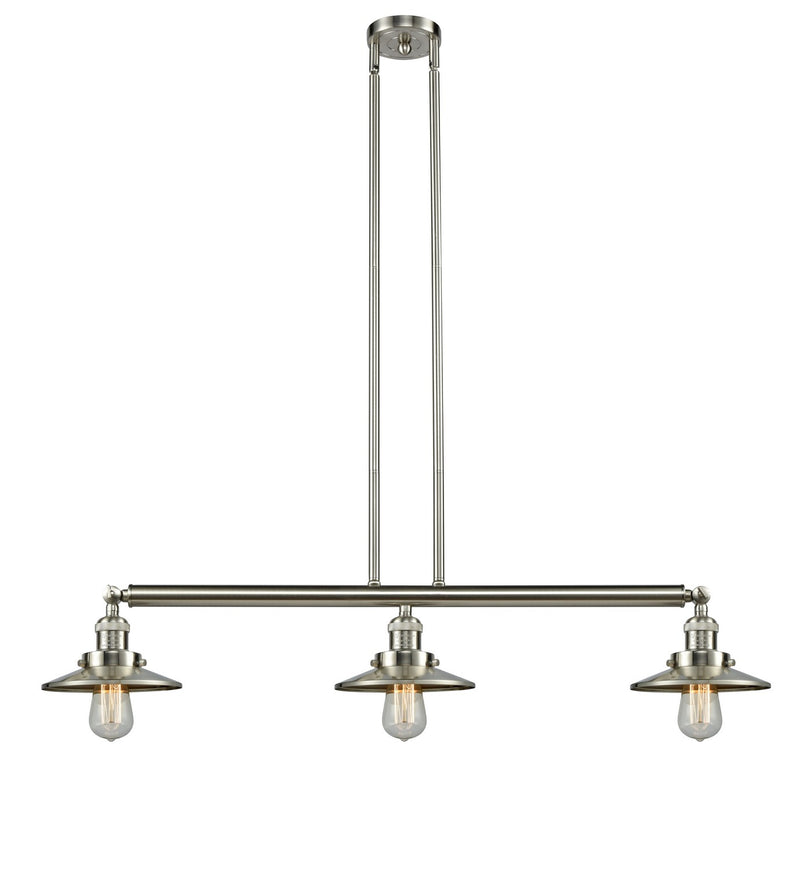 Innovations - 213-SN-M2 - Three Light Island Pendant - Franklin Restoration - Brushed Satin Nickel