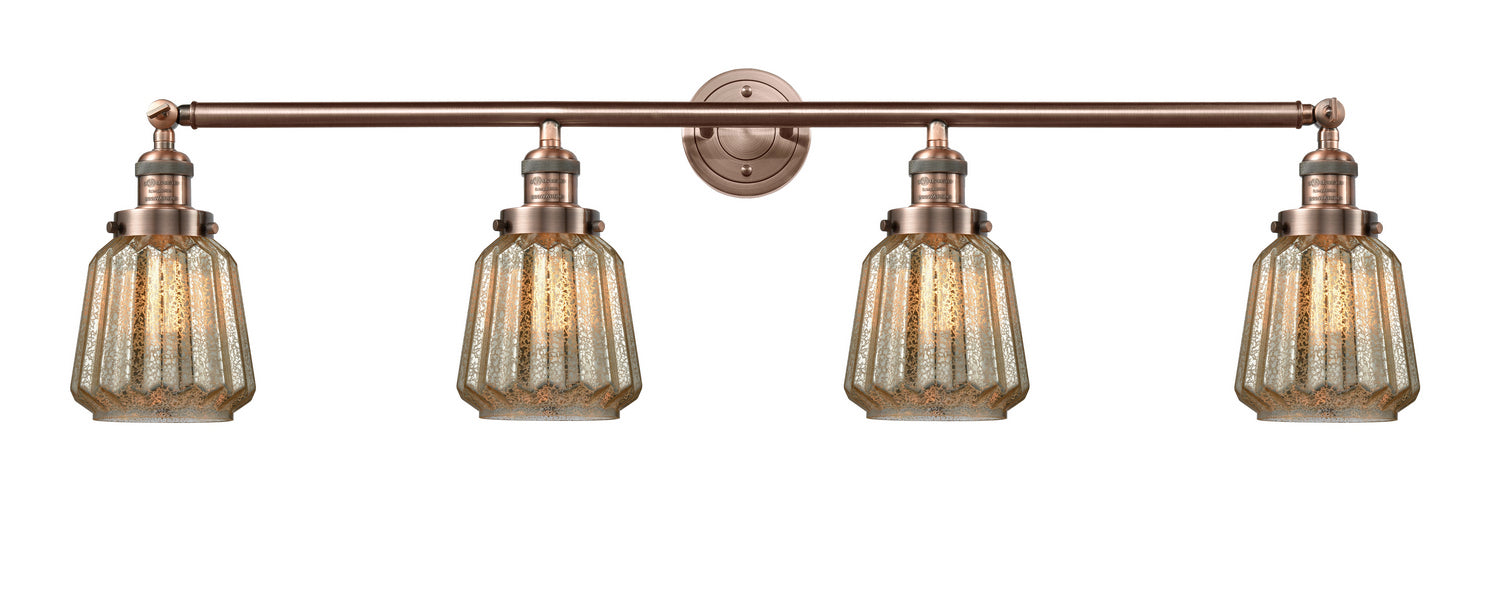 Innovations - 215-AC-G146 - Four Light Bath Vanity - Franklin Restoration - Antique Copper