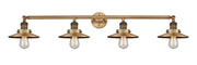 Innovations - 215-BB-M4 - Four Light Bath Vanity - Franklin Restoration - Brushed Brass
