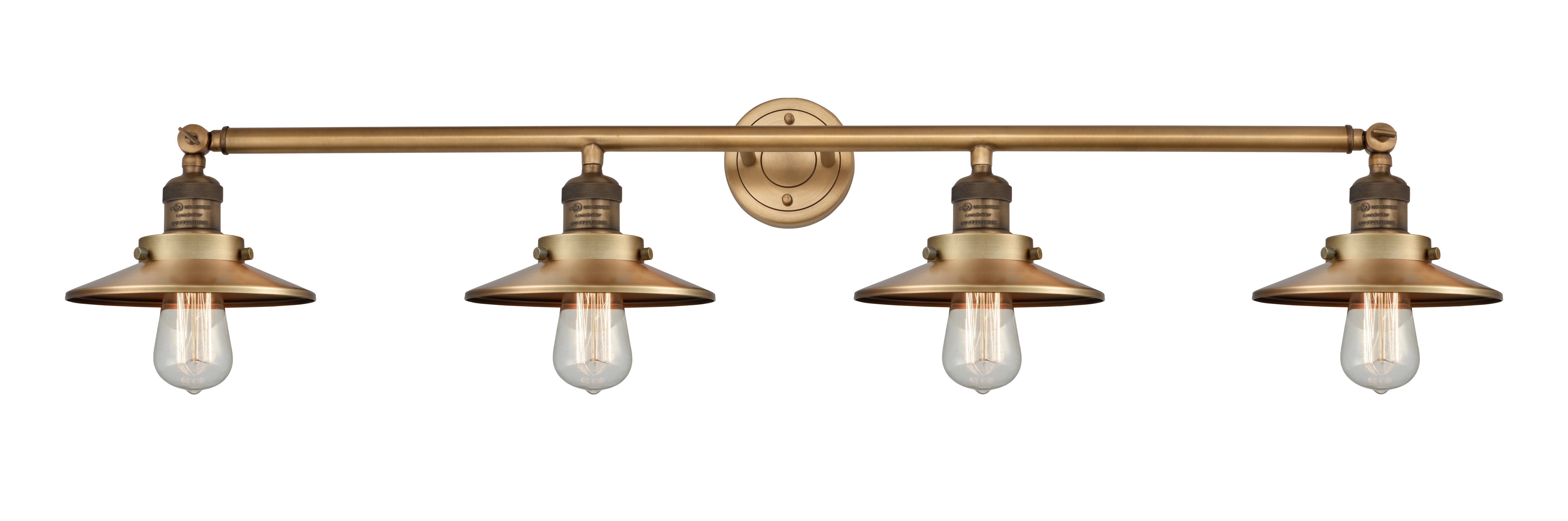 Innovations - 215-BB-M4 - Four Light Bath Vanity - Franklin Restoration - Brushed Brass
