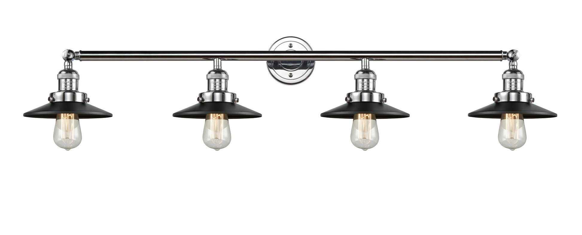 Innovations - 215-PC-M6BK - Four Light Bath Vanity - Franklin Restoration - Polished Chrome