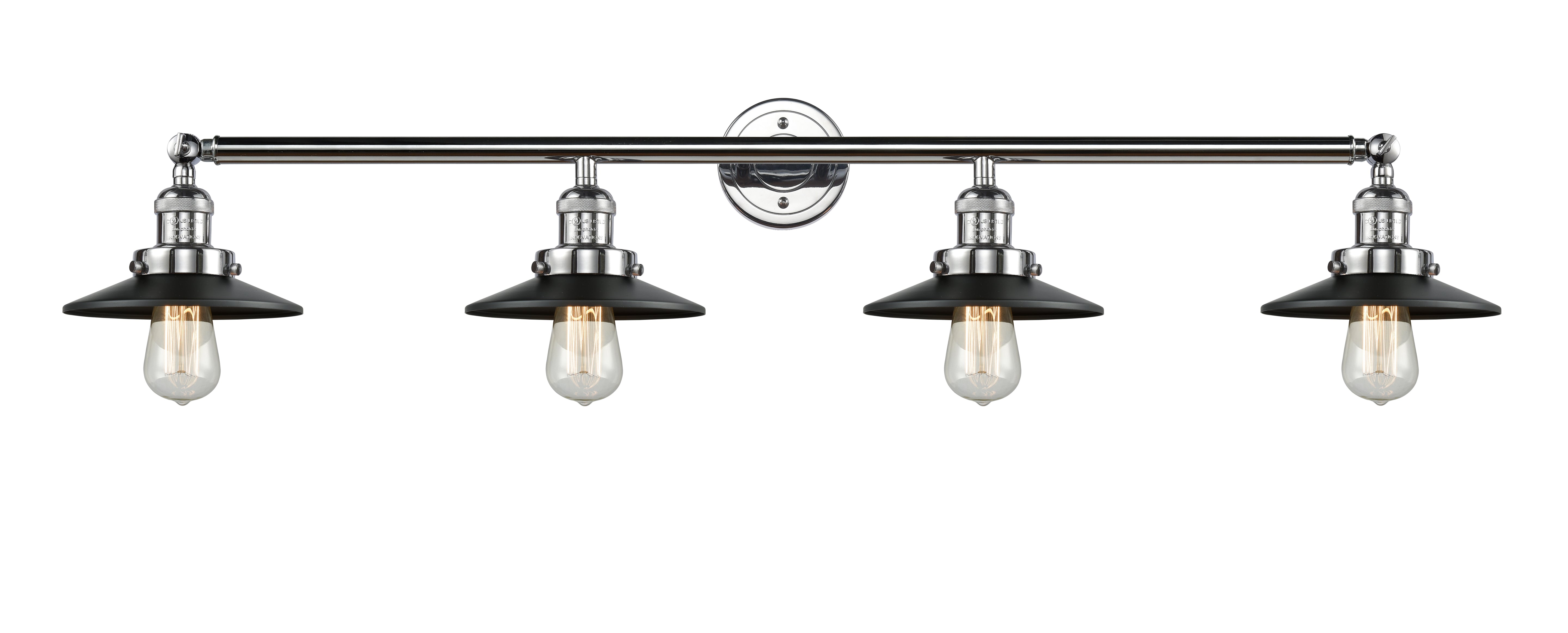 Innovations - 215-PC-M6BK - Four Light Bath Vanity - Franklin Restoration - Polished Chrome