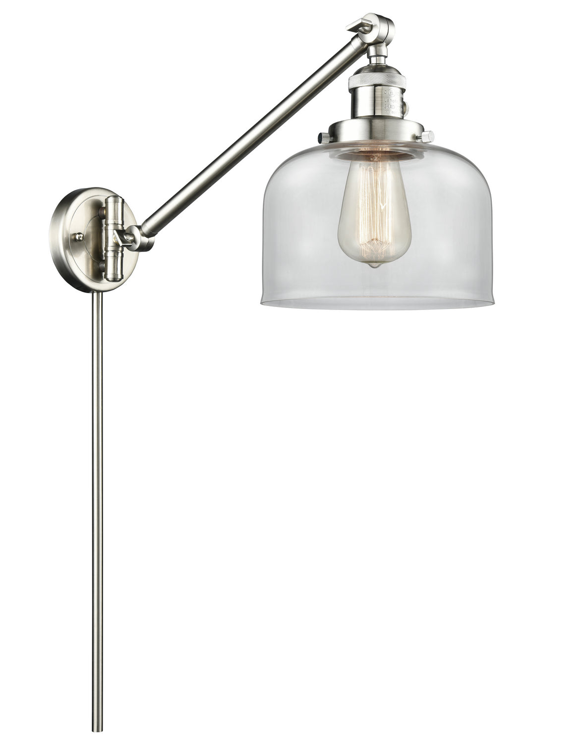 Innovations - 237-SN-G72 - One Light Swing Arm - Franklin Restoration - Brushed Satin Nickel