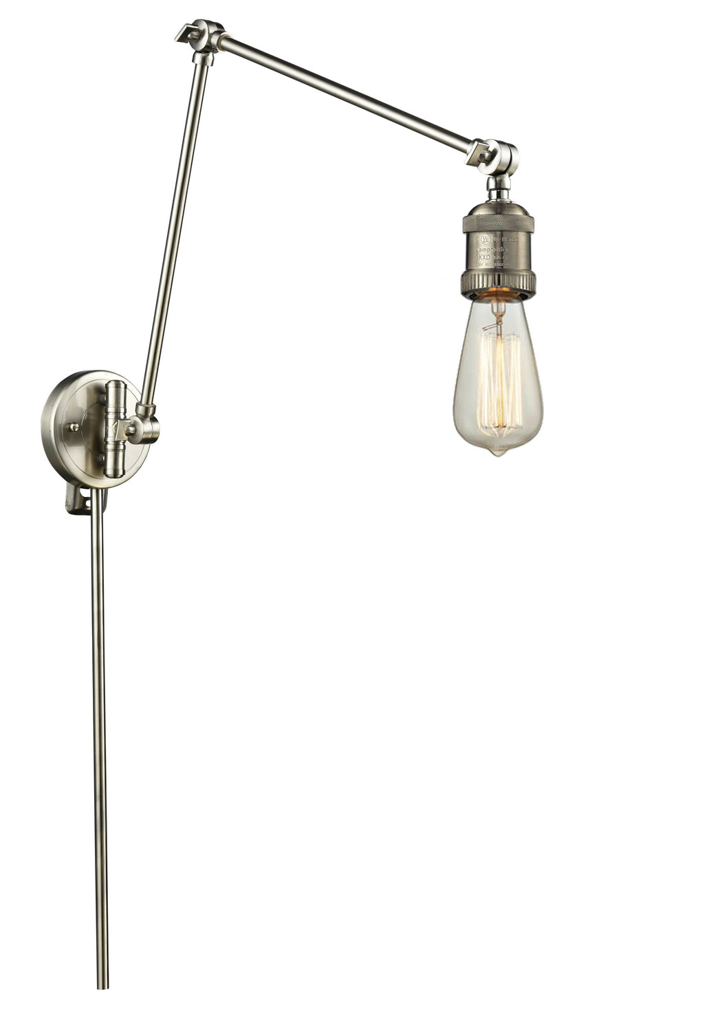 Innovations - 238-SN - One Light Swing Arm - Franklin Restoration - Brushed Satin Nickel