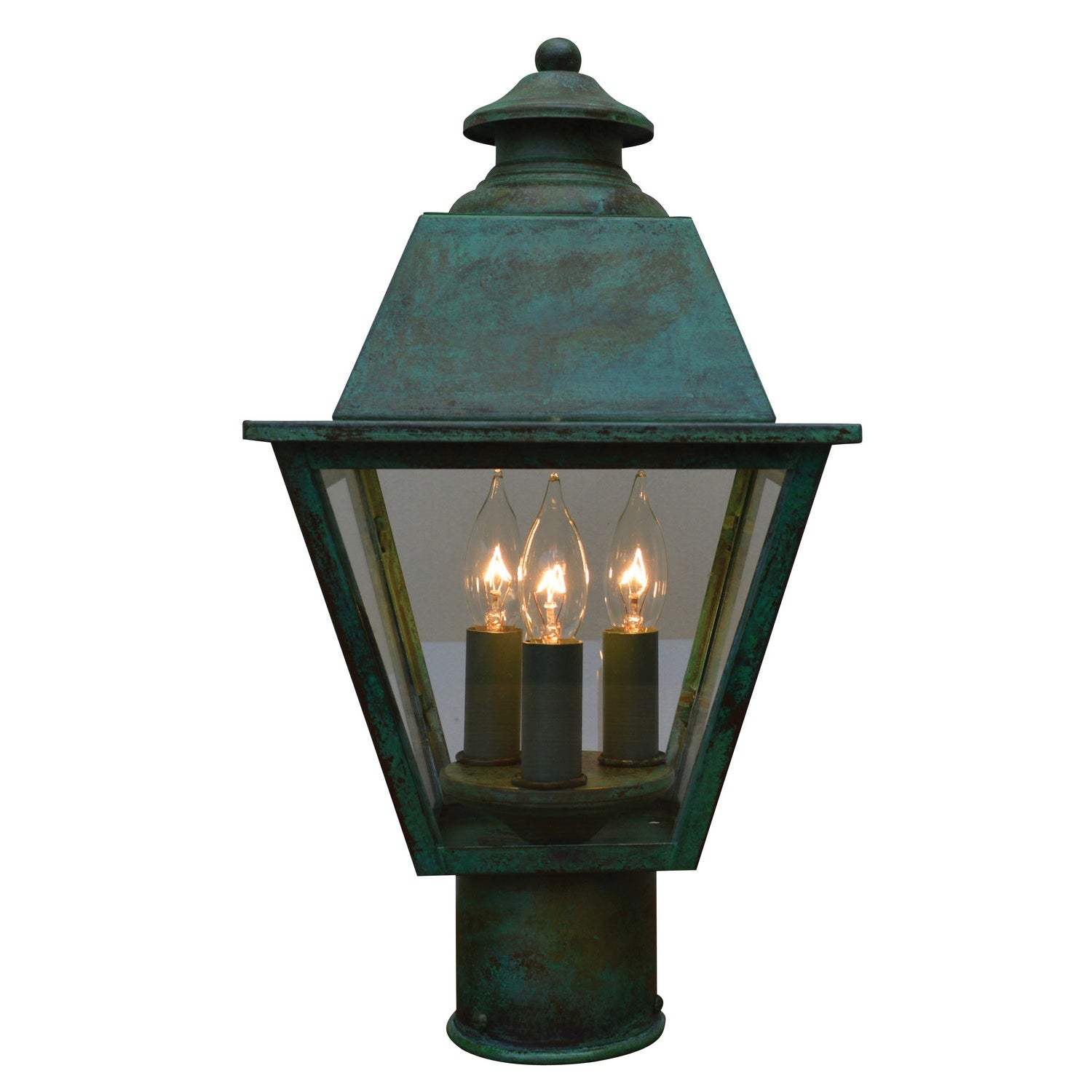 Arroyo - INP-8MRCLR-VP - Three Light Post Mount - Inverness - Verdigris Patina