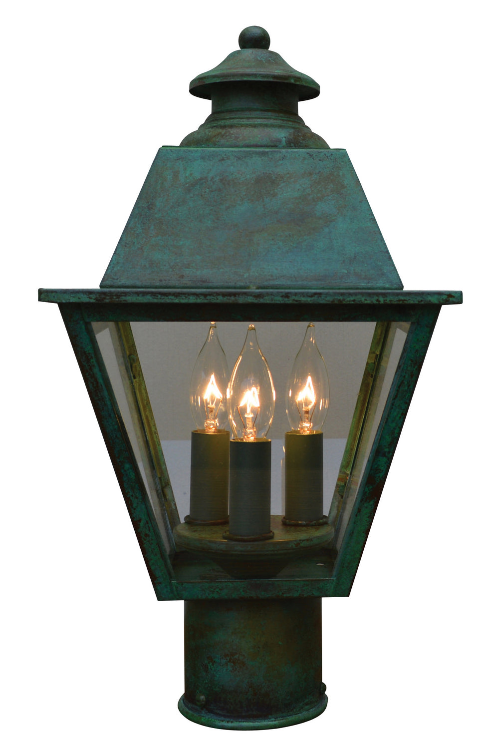 Arroyo - INP-8MRCLR-VP - Three Light Post Mount - Inverness - Verdigris Patina