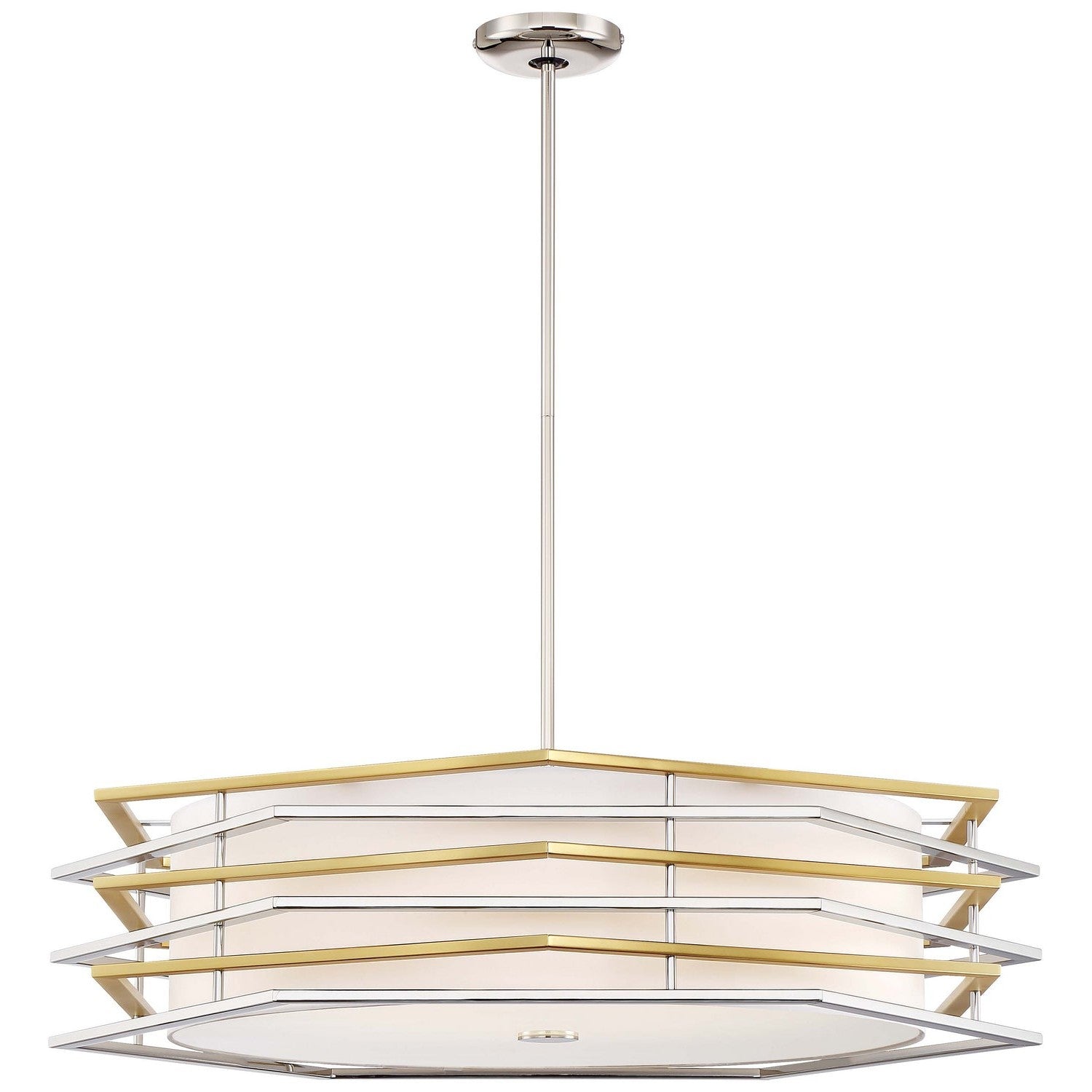 George Kovacs - P1073-657-L - LED Pendant - Levels - Polished Nickel W/Honey Gold