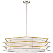 George Kovacs - P1073-657-L - LED Pendant - Levels - Polished Nickel W/Honey Gold