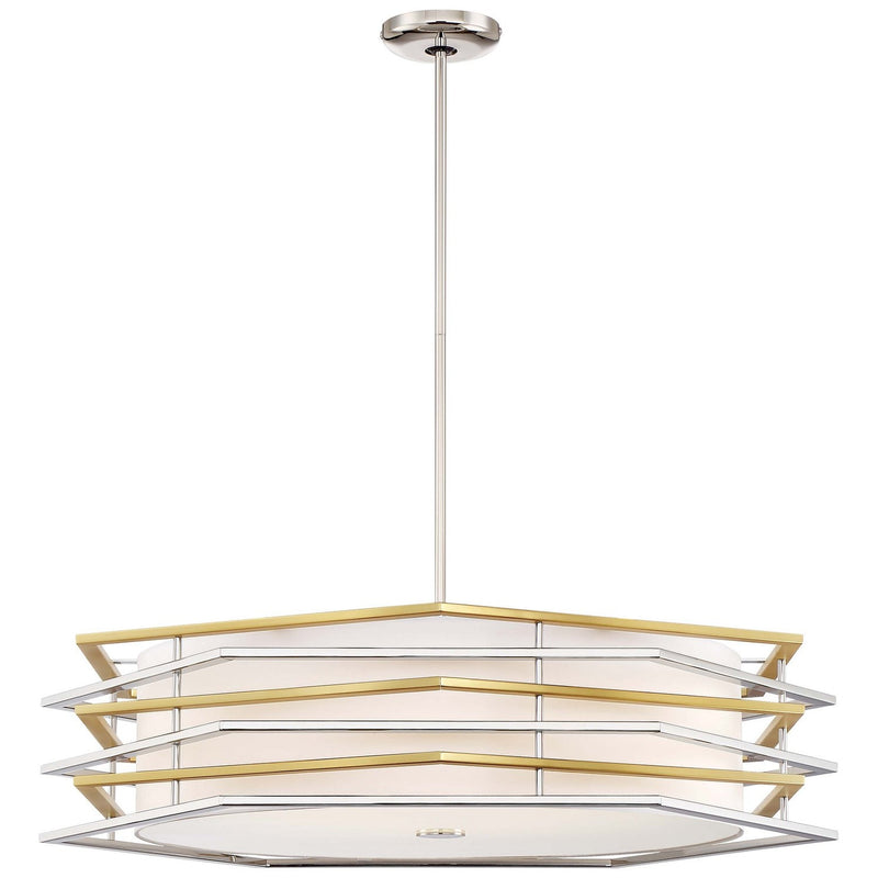 George Kovacs - P1073-657-L - LED Pendant - Levels - Polished Nickel W/Honey Gold