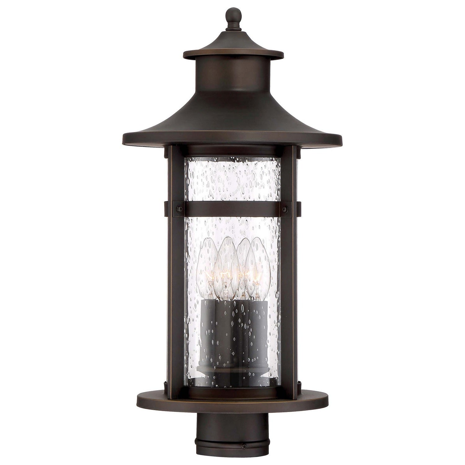 Minka-Lavery - 72556-143C - Four Light Outdoor Post Mount - Highland Ridge - Oil Rubbed Bronze W/ Gold High