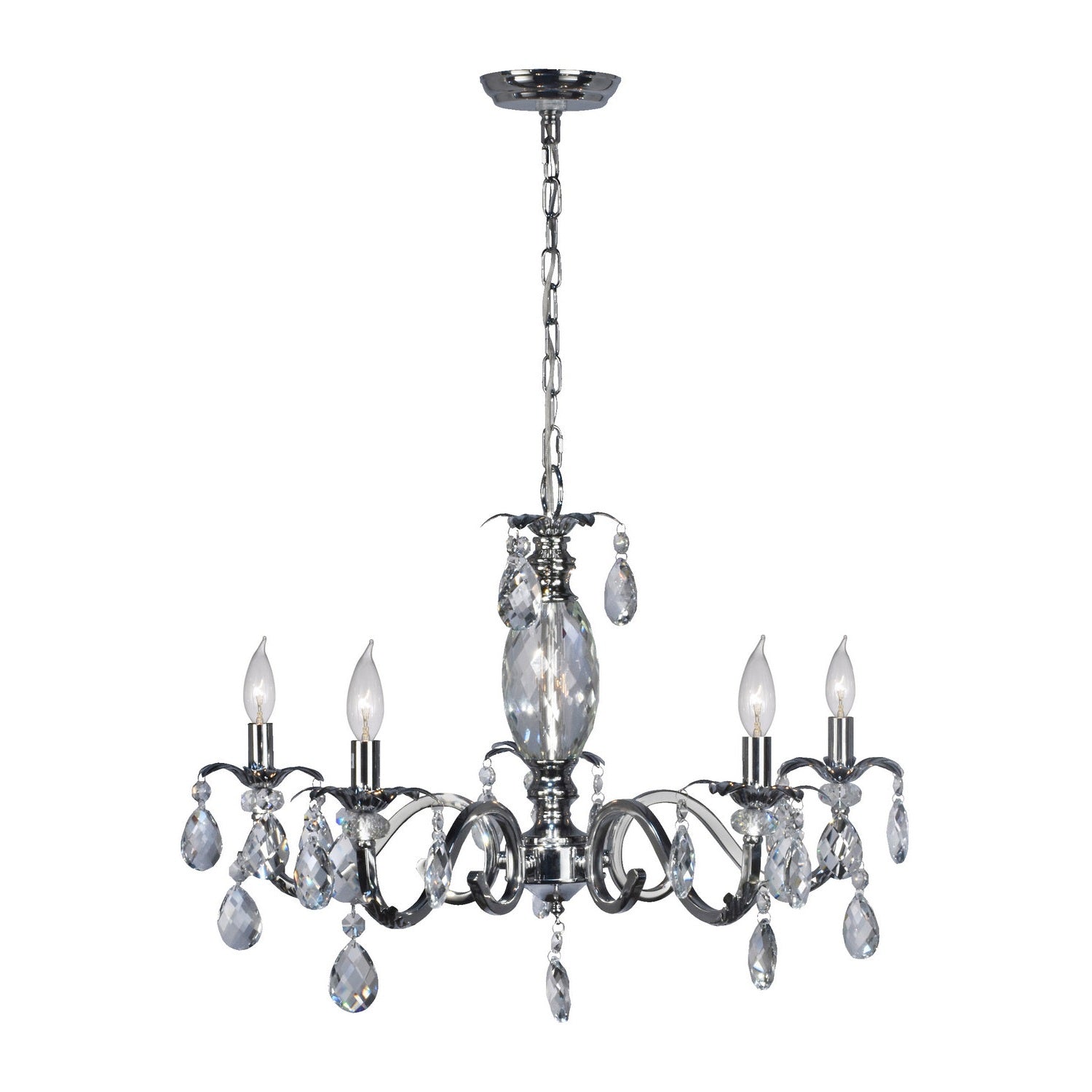 Dale Tiffany - SGH16034 - Five Light Chandelier - Polished Chrome