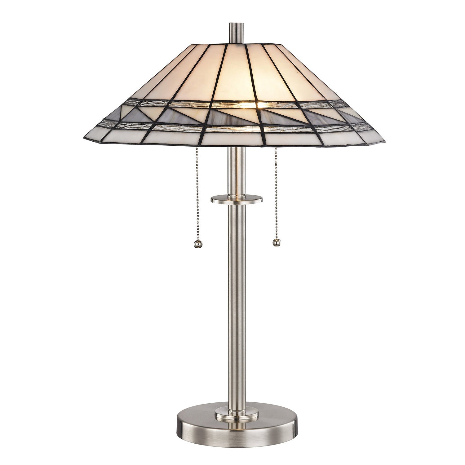 Dale Tiffany - STT17019 - Two Light Table Lamp - Brushed Nickel