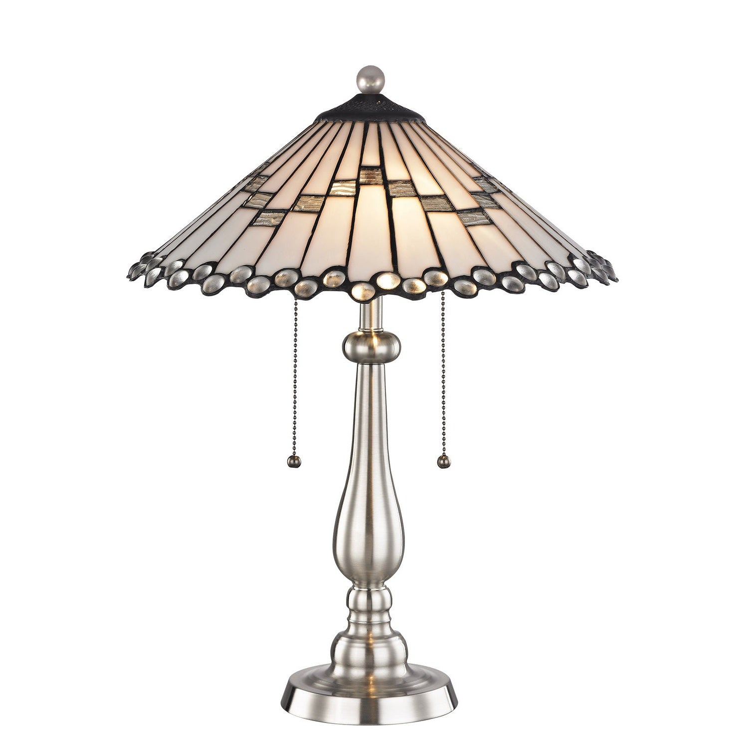Dale Tiffany - STT17022 - Two Light Table Lamp - Brushed Nickel