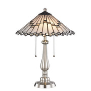 Dale Tiffany - STT17022 - Two Light Table Lamp - Brushed Nickel