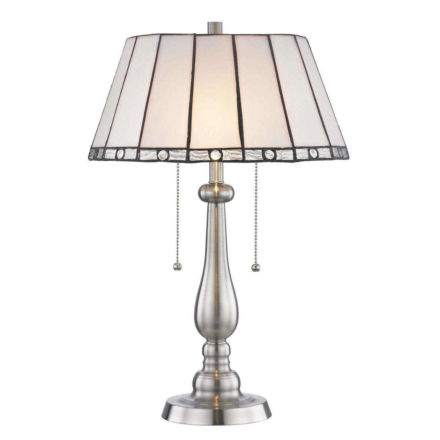 Dale Tiffany - STT17025 - Two Light Table Lamp - Brushed Nickel