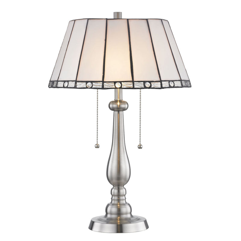 Dale Tiffany - STT17025 - Two Light Table Lamp - Brushed Nickel