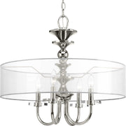 Progress Lighting - P500043-104 - Four Light Pendant - Marche' - Polished Nickel