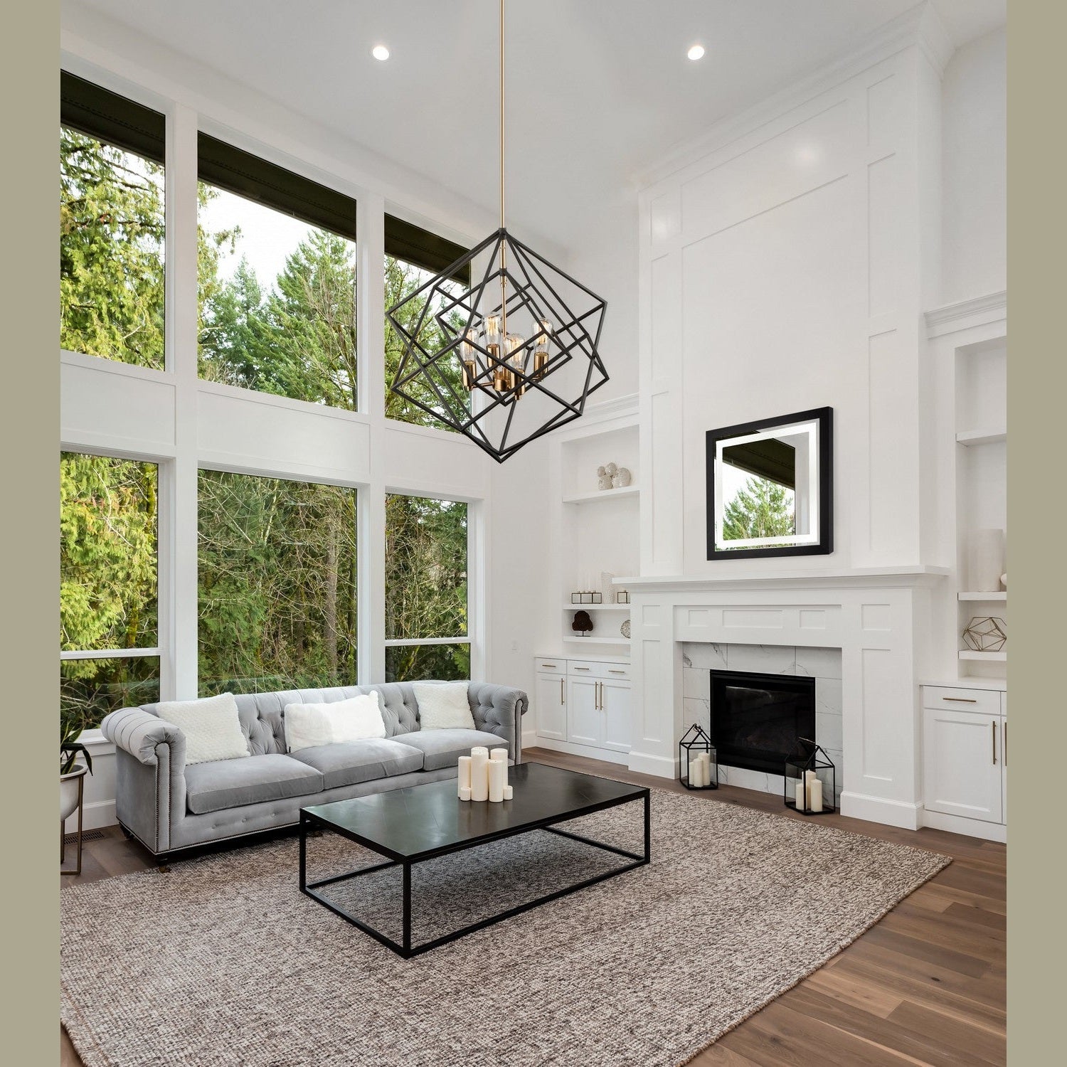 Artcraft - AC11114 - Four Light Chandelier - Artistry - Matte Black & Harvest Brass