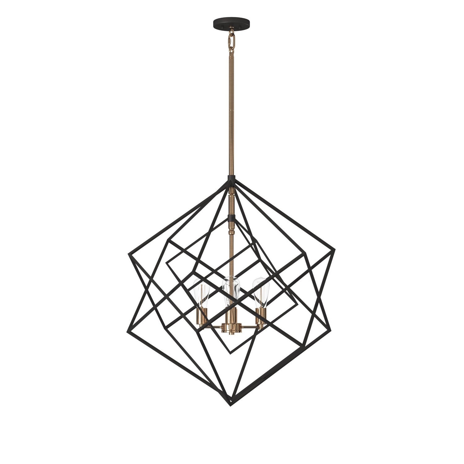 Artcraft - AC11114 - Four Light Chandelier - Artistry - Matte Black & Harvest Brass