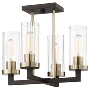 Minka-Lavery - 3049-560 - Four Light Semi Flush Mount - Ainsley Court - Aged Kinston Bronze W/Brushed