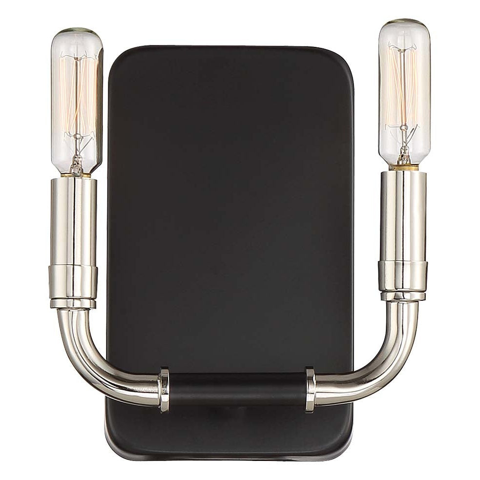 Minka-Lavery - 4062-572 - Two Light Wall Sconce - Liege - Coal W/Polished Nickel Highlig