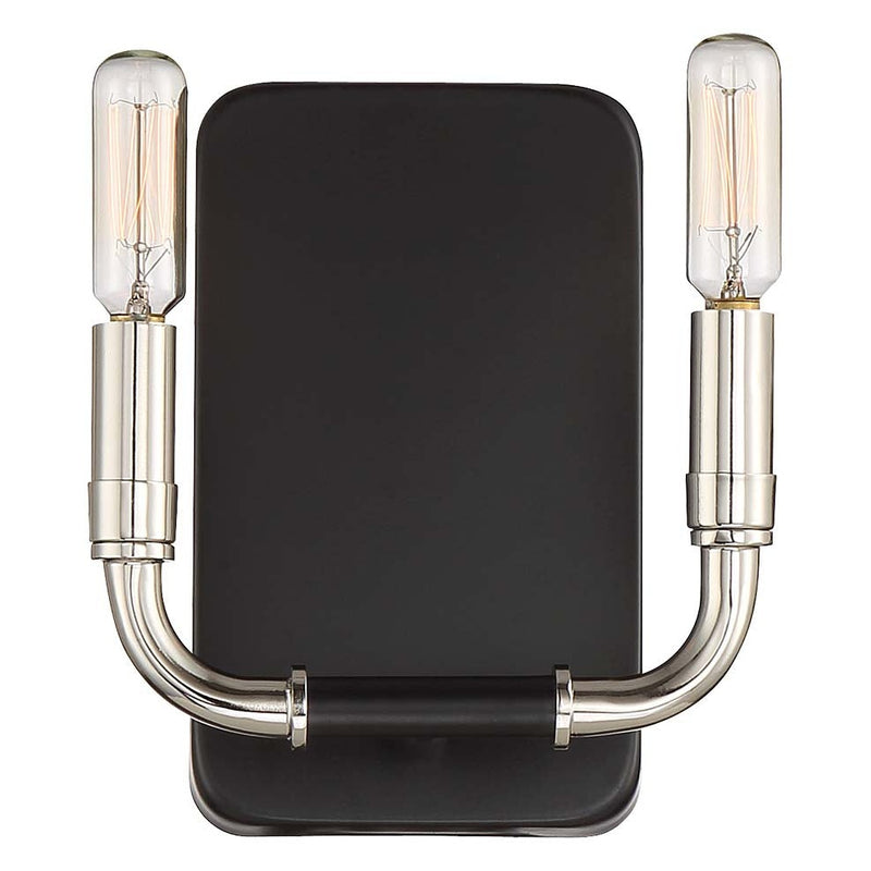 Minka-Lavery - 4062-572 - Two Light Wall Sconce - Liege - Coal W/Polished Nickel Highlig