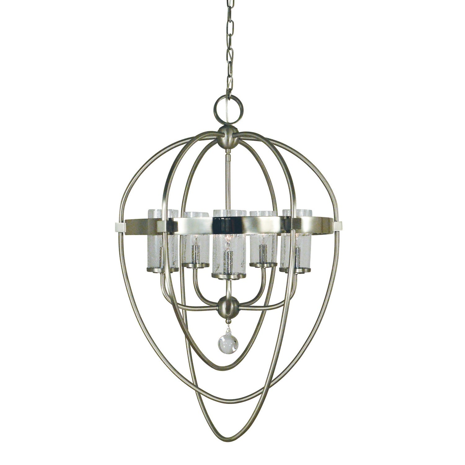 Framburg - 3045 BN/PN - Five Light Foyer Chandelier - Margaux - Brushed Nickel w/Polished Nickel