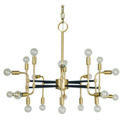 Framburg - 3050 SB/MBLACK - 20 Light Foyer Chandelier - Fusion - Satin Brass w/Matte Black
