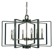 Framburg - 3055 PN/MBLACK - Six Light Chandelier - Camille - Polished Nickel w/Matte Black