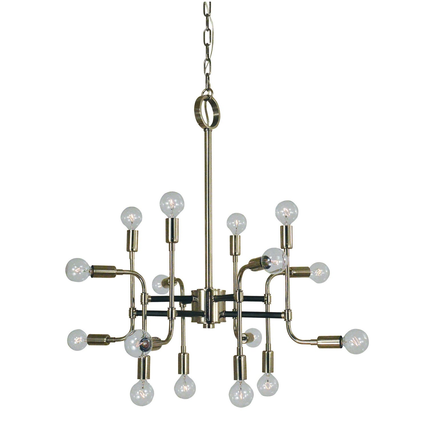 Framburg - 3056 PN/MBLACK - 16 Light Chandelier - Fusion - Polished Nickel w/Matte Black