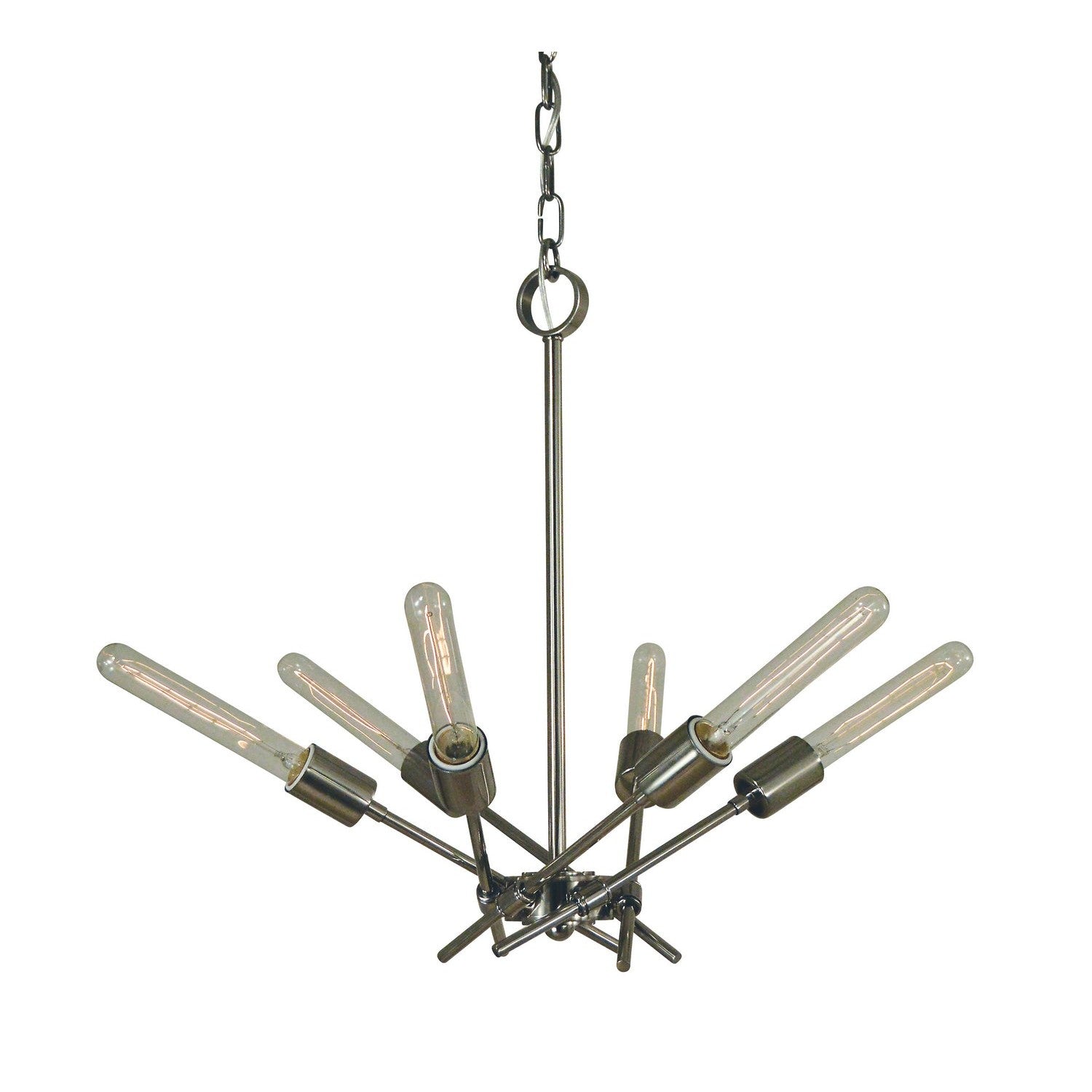 Framburg - 3076 PN - Six Light Chandelier - Quasar - Polished Nickel