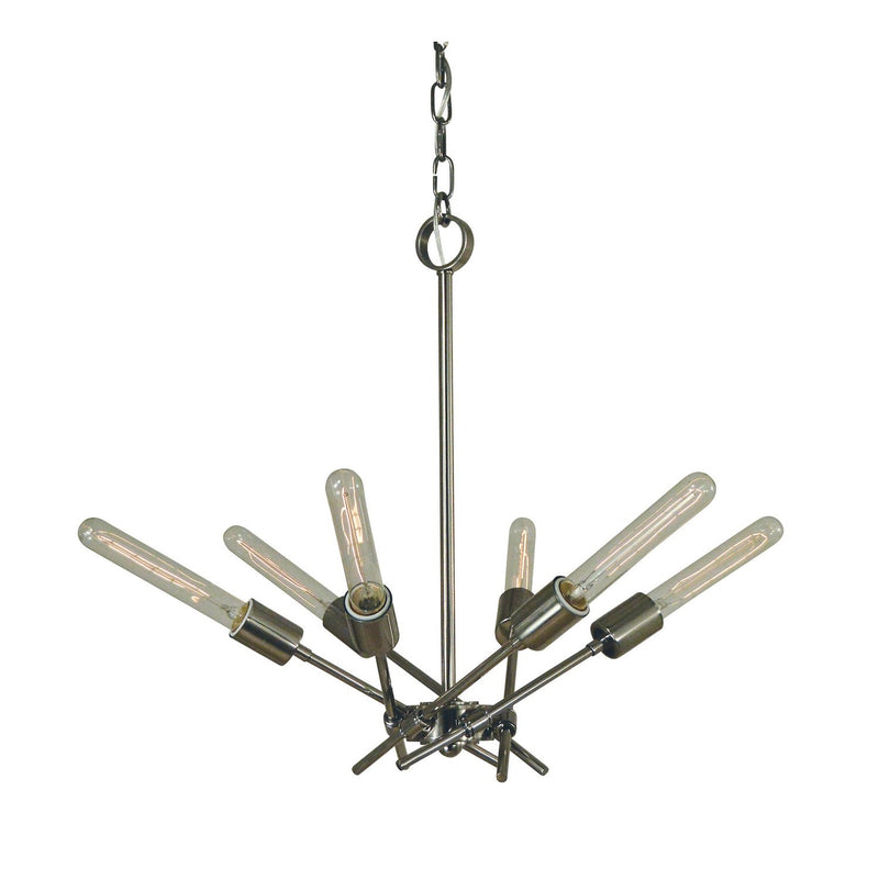 Framburg - 3076 PN - Six Light Chandelier - Quasar - Polished Nickel