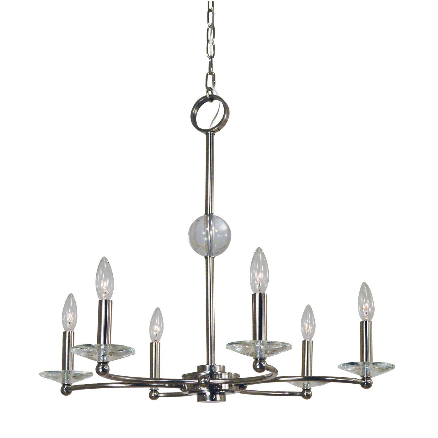 Framburg - 3106 PN - Six Light Chandelier - Pirouette - Polished Nickel