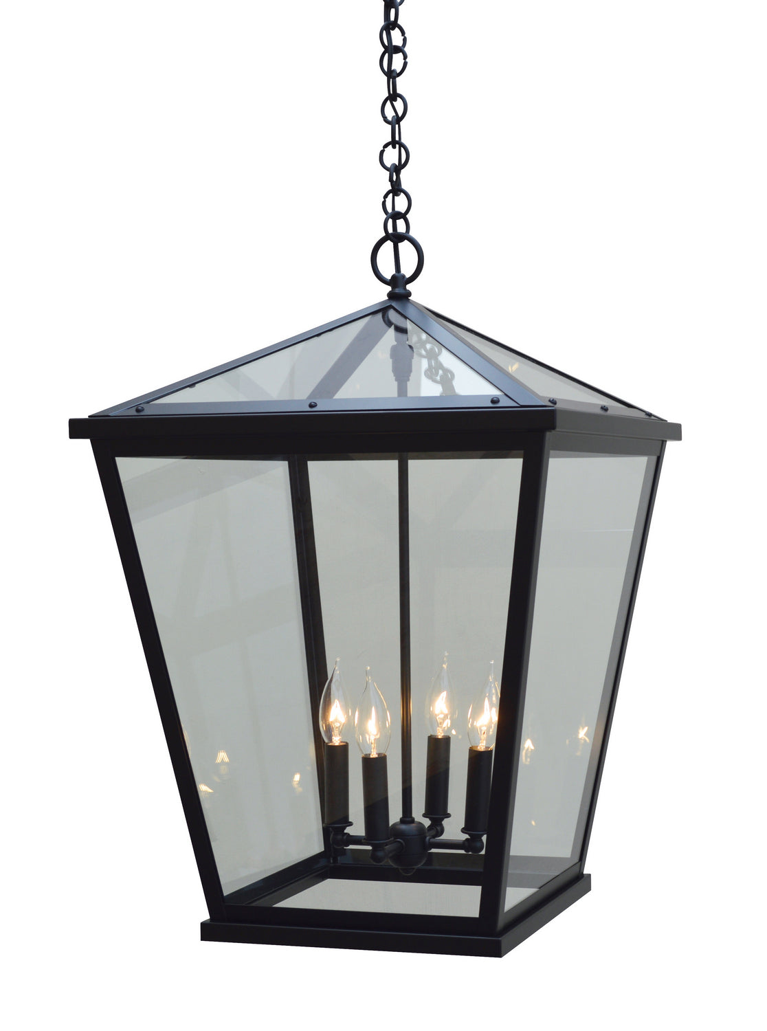 Arroyo - DEH-17CLR-BK - Four Light Pendant - Devonshire - Satin Black