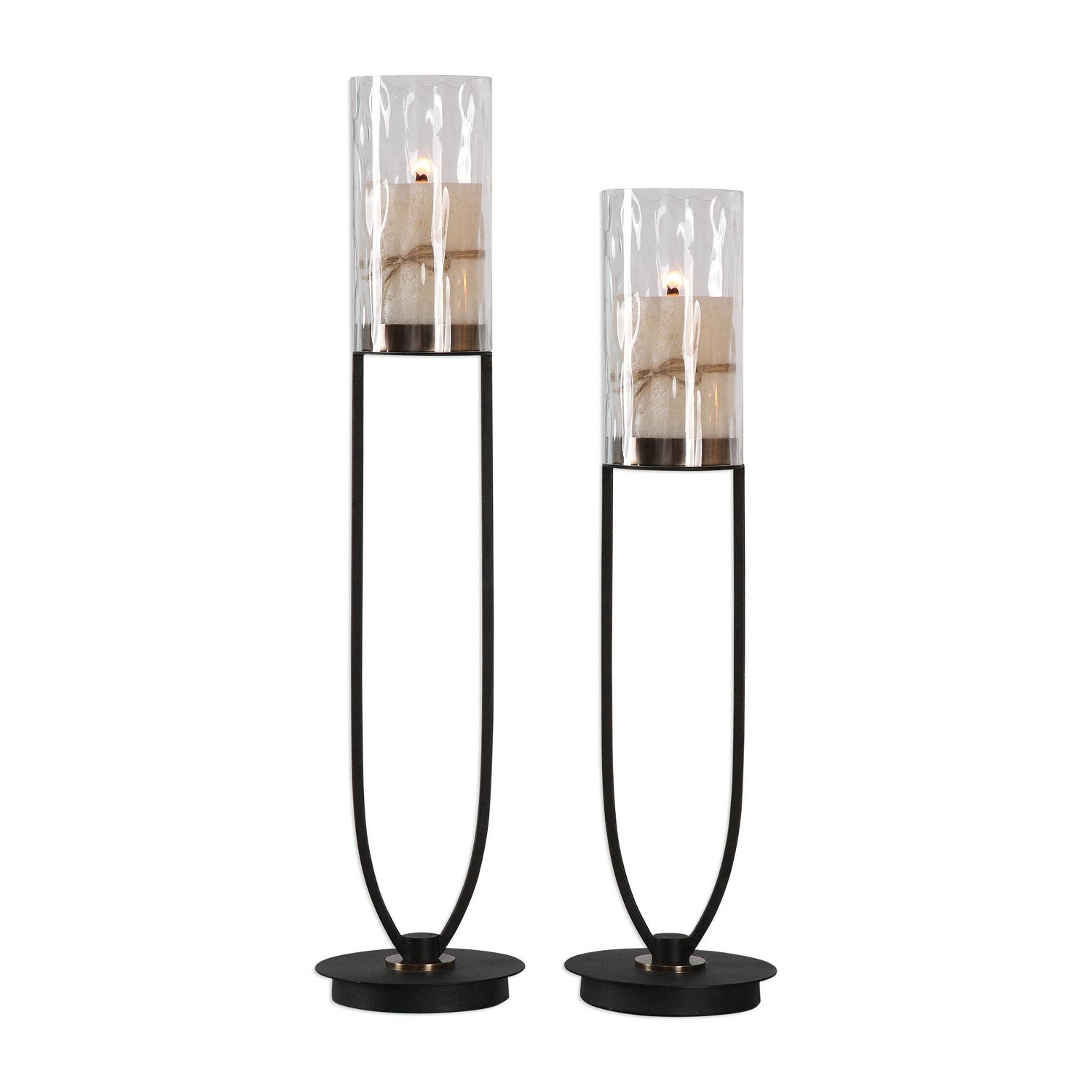 Uttermost - 18835 - Candleholders, Set/2 - Durga - Matte Black