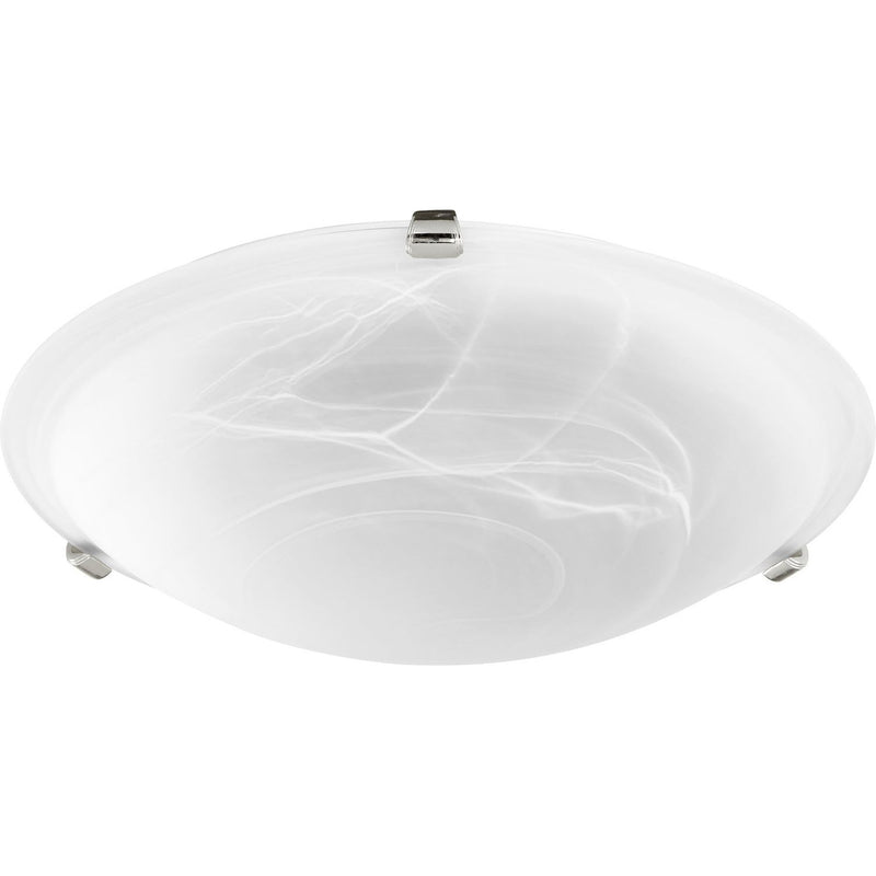 Quorum - 3000-16-62 - Three Light Ceiling Mount - 3000 Ceiling Mounts - Polished Nickel w/ Faux Alabaster